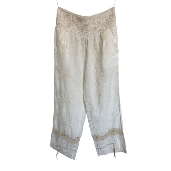Free People Contrast Crochet Pants